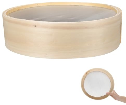 Zerodeko Setaccio per Farina in Legno Robusto, Colino da Cucina Portatile Ø 27 Cm, Setaccio Multifunzione per Filtraggio Farina e Uso Domestico e Professionale