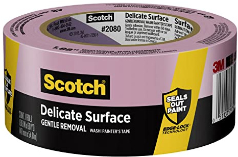 Scotch Delicate Surface Painter's Tape, 2080, 1 Roll, 1.88 Width