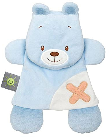 Nattou Doudou térmico calmante con forma de Oso con bolsa de gel extraíble, Budiezzz, 19 × 2.5 × 25 cm, A partir de 0 meses, Azul