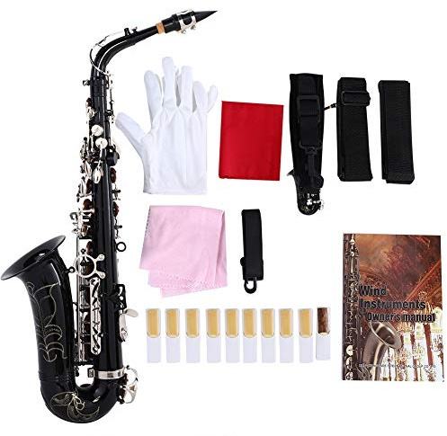 Sax, RiToEasysports SLADE Mediant Saxophon Es-Alt-Saxophon mit Zubehör Schwarz