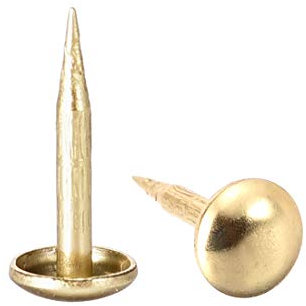 sourcing map Clous de rembourrage Punaises 6mm diamètre 10mm hauteur Punaises pouces rondes Doré pour meubles têtes de lit canapé 50Pcs
