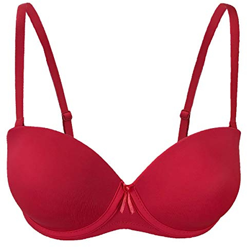 InsightClothing Ladies 5 Way Multiway Padded Bra Strapless Underwired Push up 34-40 B C D DD red Blue White Black Nude Pink