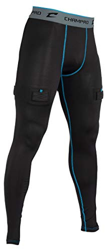 Champro Sports Adult Men's Compression Hockey Jock Pants with Cup & Sock Tabs (Black, Adult XX-Large)