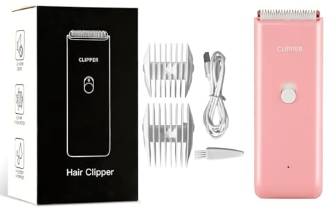 Tileon Dog Clippers,Quiet Washable USB Rechargeable Cordless Dog Grooming Kit,Electric Pets Hair Trimmers Shaver Shears for Dogs and Cats Pink