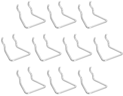 Uxcell 10 ganci per pannello forato, in acciaio inox, per esporre pannelli forati, accessori per garage, uffici, cucine, argento