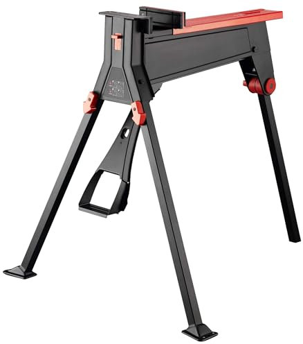 Wiltec Banco de Trabajo con Sistema de sujeción hasta 1000 kg Plegable y portátil Mesa de Trabajo móvil Equipamiento ergonómico Mesa para Taller para talleres, carpinteros, garajes y Bricolaje