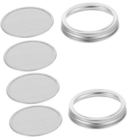 CIMAXIC 6piezas Colador para Frascos De Tapas para Germinación Compatibles Frascos De Boca Ancha