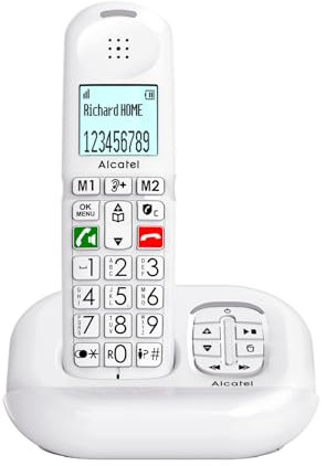 ALCATEL XL685 Voice - Téléphone Fixe sans Fil DECT Senior Format XL avec Répondeur - Écran Haute lisibilité - Grandes Touches - Audio Boost - Mains Libres - Blocage des Appels - Blanc