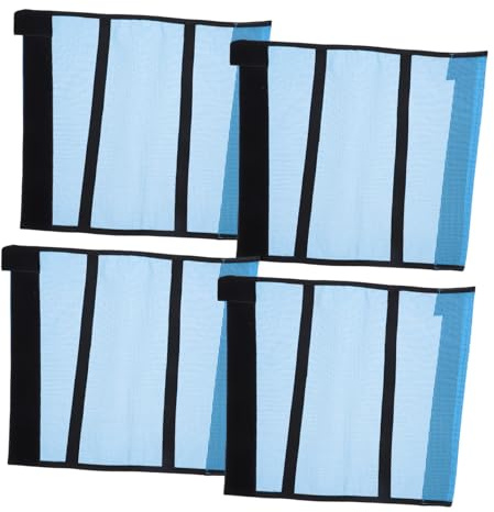 POPETPOP Lot de 4 Bottes de Protection Anti-mouches pour Chevaux en Maille Polyester Bleue, Confort Amélioré et Haute Efficacité pour Compétitions Équestres et Haras