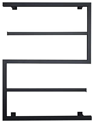 CLRAWSHB Scaldasalviette Elettrico a Parete, scaldasalviette in Acciaio Inox 304, stendibiancheria riscaldato a 5 Barre quadrate, scaldasalviette da Bagno 89W Nero