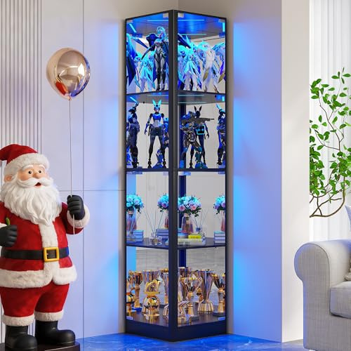 Dystler Corner Display Cabinet with Glass Doors & LED Lights