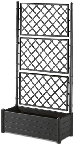 Fioriera con vaso largo cm 100 Spalliera Grigliata alta cm 195 separe' Antracite graticola rampicante modulabile e componibile per Esterni Giardini Terrazze separatore ambienti locali commerciali