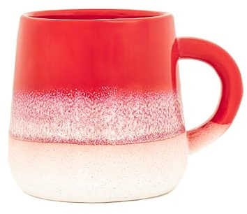 Sass & Belle Mojave Glaze Red Mug – Rustic Ceramic Coffee Cup, Unique Handcrafted Stoneware Tea Mug – Stylish Gift for Mum, Him or Her – Novelty Tableware