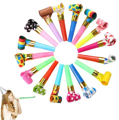YUVKIN 40 Pezzi Giocattoli, Trombette per Feste di Compleanno Bambini, Schiamazzi, Divertimento, Accessori per Party, Perfette per Capodanno, Compleanni, Feste per Bambini, Natale (Colori Misti)