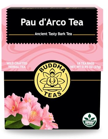 Buddha Teas Pau d'Arco Tea - OU Kosher, 18 Bleach-Free Tea Bags