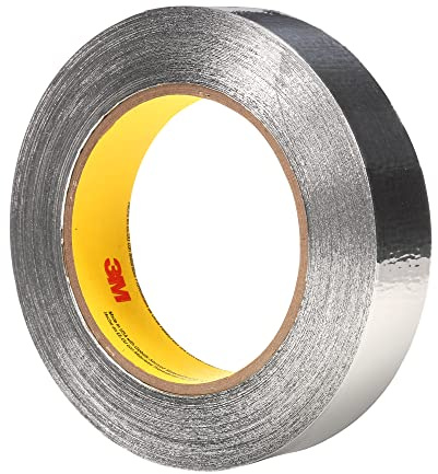 3M 65855 Aluminum Foil Tape 34383 Silver, 1 x 60 yd. 4.5 mil, Red