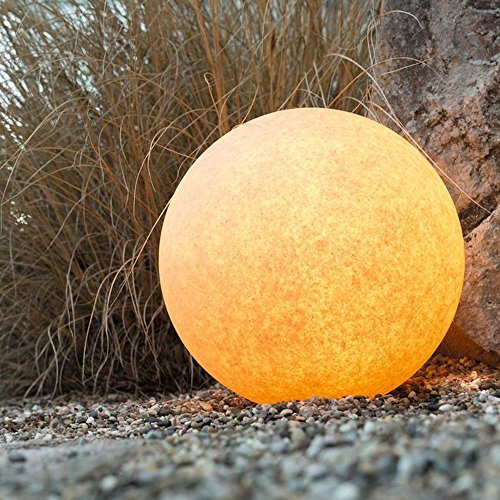 Kugelleuchte Bodenleuchte Leuchtkugel Gartenkugel Mundan inkl. Erdspieß | 400 mm Ø | terracotta | wetterbeständiger Kunststoff | 230V | E27 | IP44 | rund | Außenleuchte | Gartenleuchte | Wegleuchte