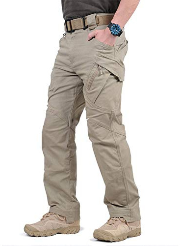 YASHANG Pantalon de Combat pour Hommes Pantalon Cargo Tactique en Ville Pantalon Casual Multi-Poches Extensible Pantalon de randonnée en Plein air ﻿ ﻿
