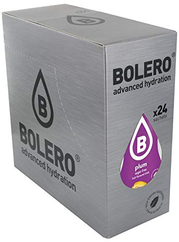 Bolero Bebida Instantánea Sin Azúcar, Sabor Ciruela - Paquete de 24 x 9 gramos - Total 216 gramos