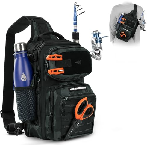 KastKing BlowBak Tactical Sling Tackle Bag-Lightweight Fishing Backpack Storge Fishing Gear and Equipment,Gift for Men