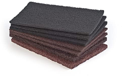 Wfix Lot de 7 tampons abrasifs pour ponçage nettoyage dérouillage manuels | 7 tampons abrasifs grossiers – moyens – fins | éponge abrasive durable 152 x 229 mm pour métal, pierre, bois, plastique