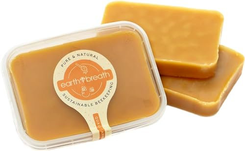 Earthbreath Beeswax Blocks - 200g - Pure Natural Premium Quality Cosmetic Grade Wax - Great for DIY Candles, Food Wraps, Cosmetics, Lip Balm, Soap, Polish, etc. - Arts Crafts Materials