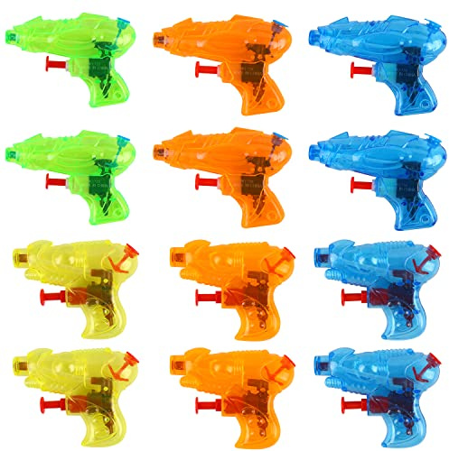 DERAYEE 12 Pezzi Pistole ad Acqua in 4 Colori Diversi,in Plastica