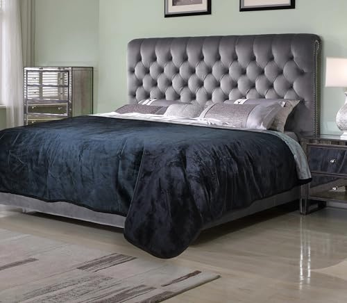 WESBRAD Waterproof, Super Soft, Leak Proof, Totally Pee Proof, EZ-Wash, Durable (80x60, Black/Grey) Two-Color Reversable, 3 Layer Blanket, Adults, Pets, Dogs, Cats