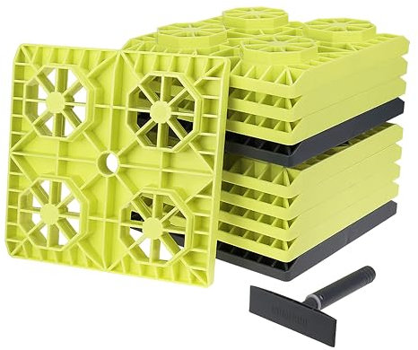 LTWHOME Caravan Levelling Ramp Set Heavy Duty for Leveling Single and Dual Wheelsand Jacks 21.5 * 21.5cm (Pack of 10)