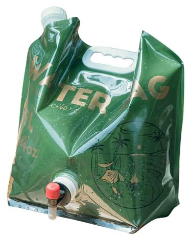 Faltbarer Wassersack, Camping Wasserbeutel, Faltbarer Wassersack mit Stöpsel, Faltbarer Wasserbeutel Lebensmittelqualität, Verdickter Wasserbeutel, 7,9L, Faltbarer Wasserbeutel für