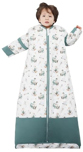 Chilsuessy Baby Sleeping Bag 2.5 Tog Winter Sleeping Sack Wearable Blanket Kids,Adjustable Length,Removable Sleeves,Toddler Sleeping Bag for Boys Girls, 2.5 Tog/Airplane Goose, 120cm/3-6 Years
