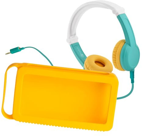 Lunii - Pack Accessoires Casque Audio pour Enfant dès 3 Ans + Coque Jaune pour conteuse Ma Fabrique à Histoires - Pack pour Voyage ou pour Le Quotidien