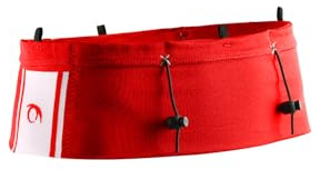 LURBEL Loop Two, cinturón portadorsales, cinturón de Trail, portabastones, Ajuste óptimo. Unisex. (Rojo/Blanco, 2)