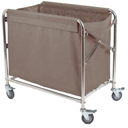 CVGfko Storage Hand Trucks,Kitchen Movable Trolleys, Foldable Rolling Laundry Cart,Heavy Duty Linen Trolley with Wheels and Durable Detachable Fabric Bags/Ginger Yellow/87 * 51 * 78Cm