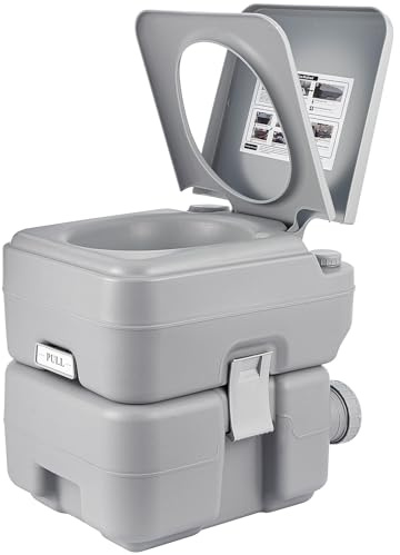 SUNNYNEST Portable Camping Toilet 20L with Flush – Heavy Duty Adult Portable Toilet, Removable Waste Tank & Carry Handle, Leak-Proof Portable Porta Potty for Camping, RV, Hiking, Travel & Caravan