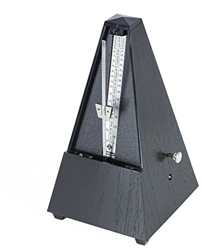Wittner Metronom Taktell Pyramidenform System Maelzel Serie 802K - Mit Glocke - Mit Plexiglasdeckel - Schwarz - Mechanisch zum Aufziehen - Keine Batterien erforderlich - Made in Germany