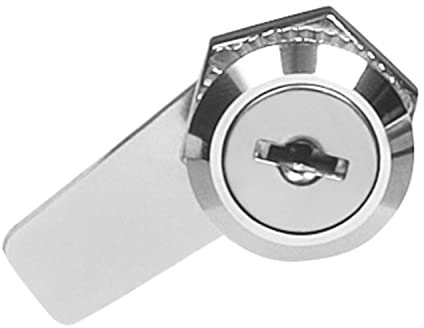 Amig - Cerradura de Buzón de Acero Niquelado con Lengüeta Recta de 42 mm - Cierre de Seguridad para Correo con 2 Llaves en Bruto - Medidas: Ø18 x 16 x 42 mm - Fácil de Instalar