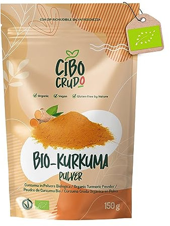 Kurkuma Pulver Bio - Premium Qualität - 150g. Frisch Bio Kurkuma Pulver ist Perfekt für Smoothies und Goldene Milch/Latte. Bio Curcuma Pulver Wurzel für Gewürz. Turmeric Powder. Kurkuma Gewürz.