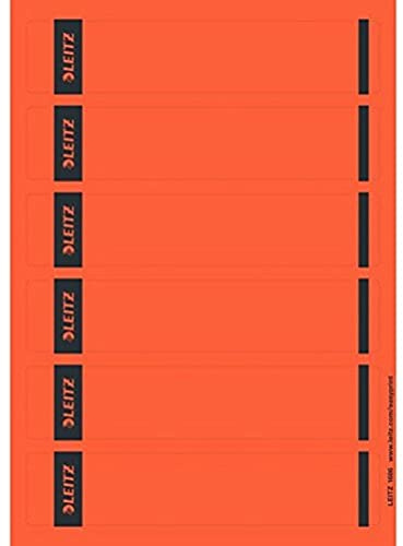 Leitz PC-beschriftbare Rückenschilder selbstklebend für Standard- und Hartpappe-Ordner, 150 Stück, Kurzes und schmales Format, 39 x 192 mm, Papier, rot, 16862025
