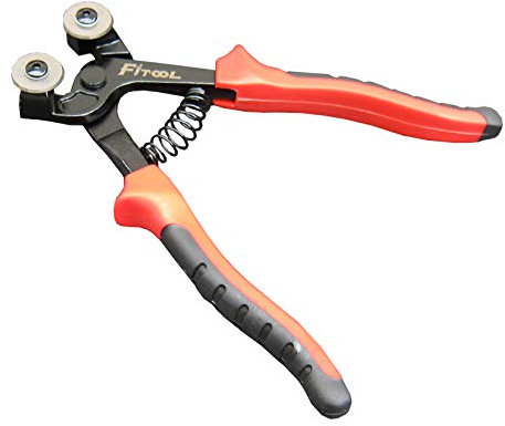 Fliesenschneider mit Rädern aus Glas, Buntglas, Mosaik-Fliesen-Arbeitswerkzeug, mit zwei Wolframkarbid-Abtasträdern, 2,2 cm, Keramikfliesen-Schneidzange, Fliesen- und Mosaikzange