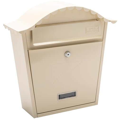 Burg-Wächter Classic Post Box Klassischer Briefkasten ANTQ CRM MB01AC, Antik-Cremeweiß, 36x37x13cm