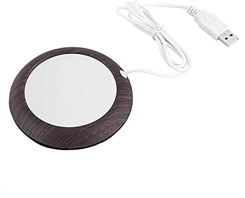 Scalda tazza USB per tazza da caffè, pad riscaldante per acqua e tè al latte, tappetino per tazza per bevande, temperature costanti per l'ufficio a casa(Venatura del legno di noce scuro)