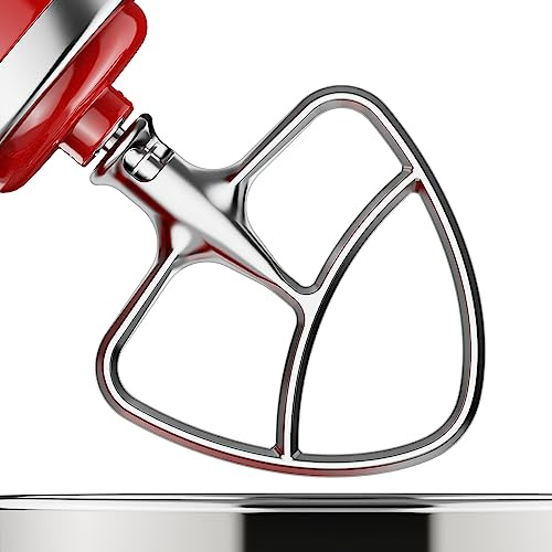 Stainless Steel Flat Beater for KitchenAid Stand Mixer, Paddle Attachment for KitchenAid Mixer Attachments, Fits 4.5-5Qt Tilt-Head Stand Mixers, Dishwasher Safe Beater Replacement by InnoMoon