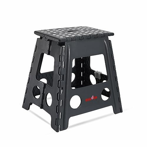 KOADOA Klappbarer Tritthocker, 39 cm hoch Faltbarer Tritthocker, belastbar bis 150 KG, rutschfest, leicht hocker, Klapphocker für Küche, Badezimmer, Schlafzimmer