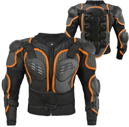 BASESILK Kids Motorcycle Armor Jacket Spine Chest Protection Dirt Bike Suit Children Full Body Gear Motocross for Cycling Racing Ski