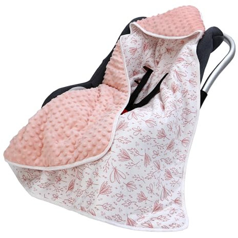 Miracle Baby Copertina Invernale Coperta Avvolgente per Ovetto 90x90cm Copertina Neonato per Seggiolino Auto e Passeggino Coperta per Bambini, Bifacciale e Morbida, Piante