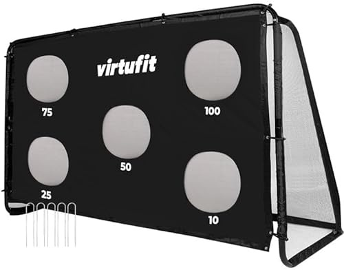 VirtuFit Fußballtor mit Torwand für Kinder – Fussballtore - Zielwand mit 5 Schusszonen – 300 x 200 cm – Outdoor Trainingsnetz – Robuste und wetterfeste Fußballtore