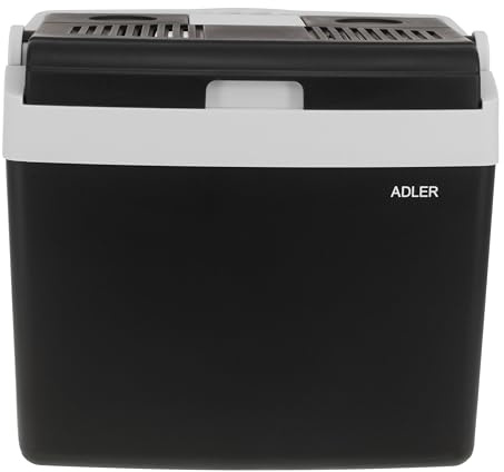 Adler Nevera Portátil Eléctrica AD 8091, 25L, Función Frío/Calor, 12V/230V, Color Negro y Gris