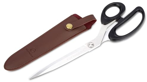 Equimour Tijeras para cola – de acero inoxidable afilado | Corte preciso para pelo grueso | Mango ergonómico & funda de cuero vegano | Accesorio profesional para el cuidado equino