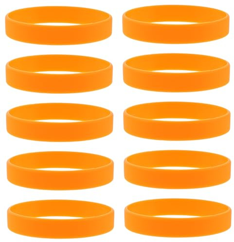 WEKAMOS 48 St Orange Silikonarmband Elastiska Justerbara Sportarmband för Vuxna Pojke Lagspel Evenemang Anpassningsbara Motivationsarmband